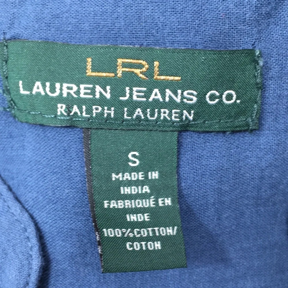 Lauren Jeans Co Blue Ruffle‎ Button Front Shirt - Picture 5 of 9